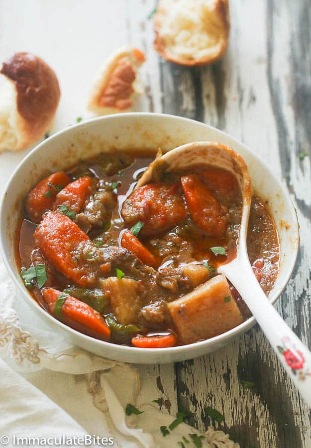 Slow cooker Jamaican Beef Stew - Immaculate Bites