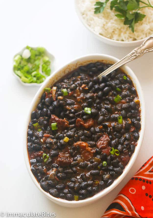 African Black Bean Stew in a Casserole 