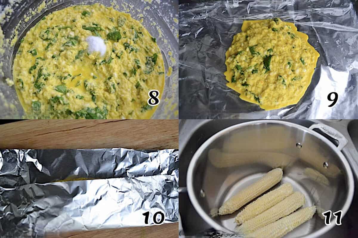 Wrap the mixture in banana leaves or foil