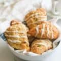 Pineapple White Chocolate Scones in a Bowl