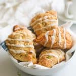 Pineapple White Chocolate Scones in a Bowl