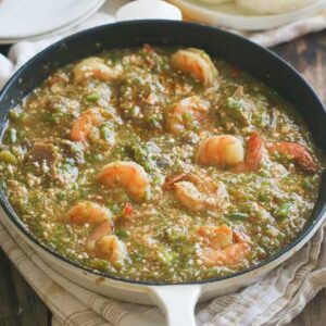 African comfort food okra soup with fufu.