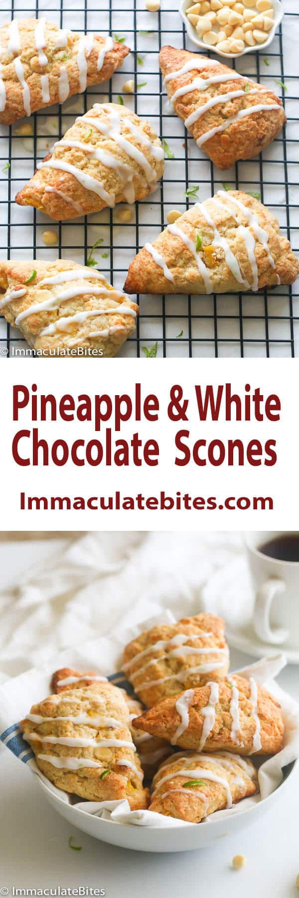 Pineapple White Chocolate Scones