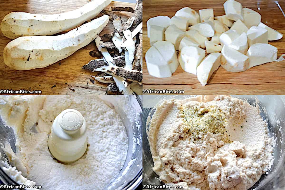Peel, chop,and puree the cocoyam