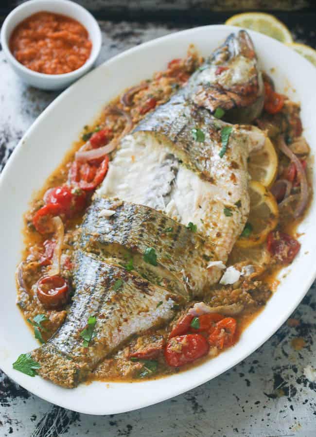 Whole Baked Sea Bass