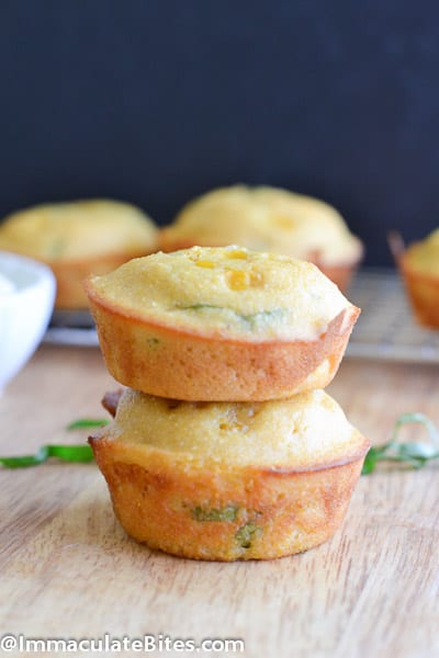Cornbread Muffins Stacked