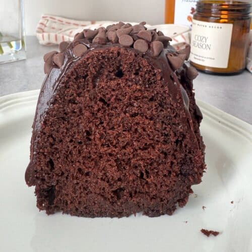 A decadent slice of black magic cake.