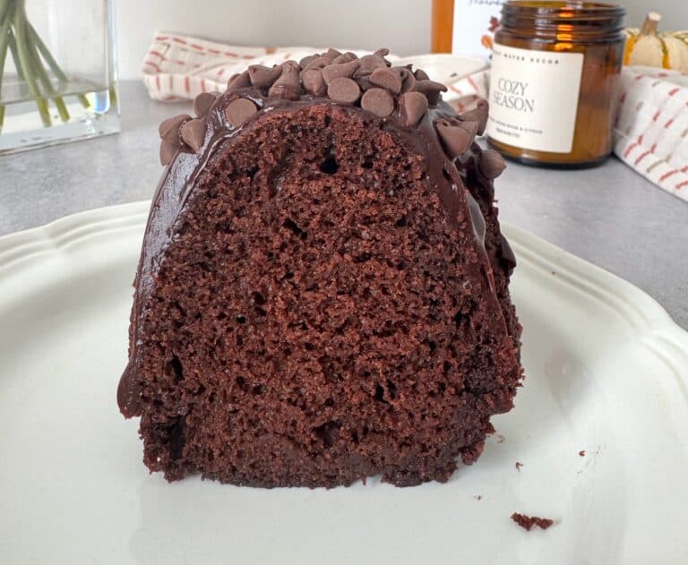 A decadent slice of black magic cake.