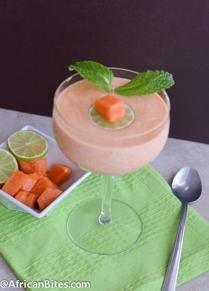 A refreshing glass of papaya fool for a healthy dessert