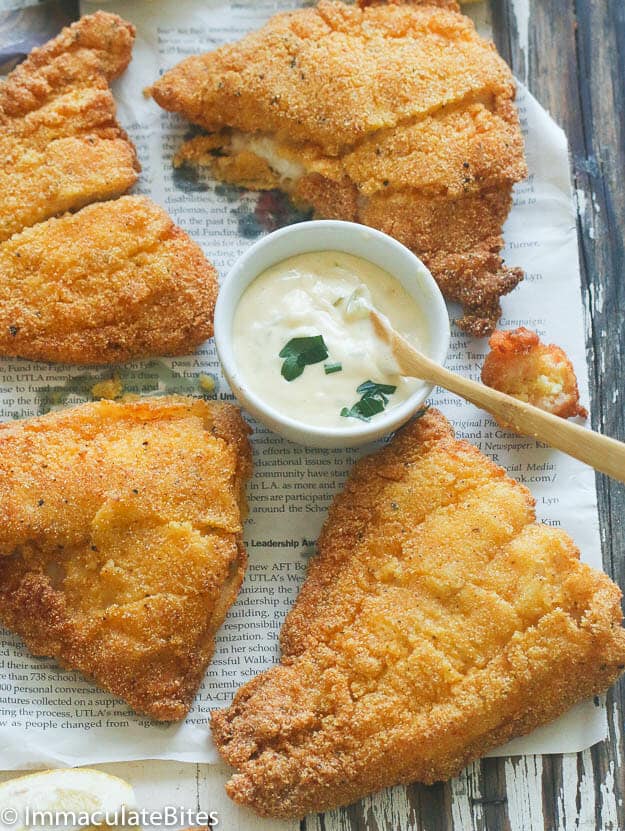 Southern Fried Catfish with sauce