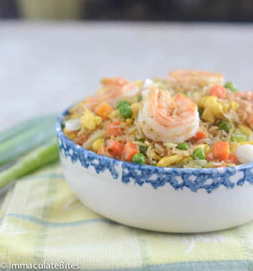 African Caribbean Shrimp Fried Rice