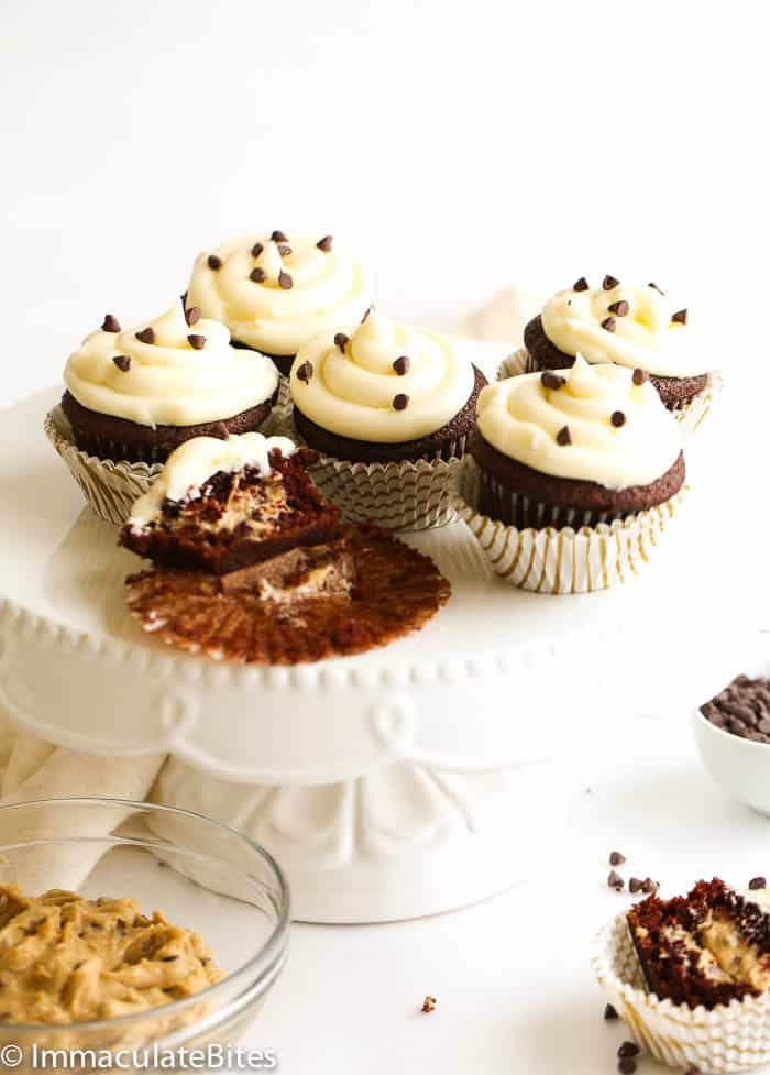 Cookie Dough Stuffed Cupcakes