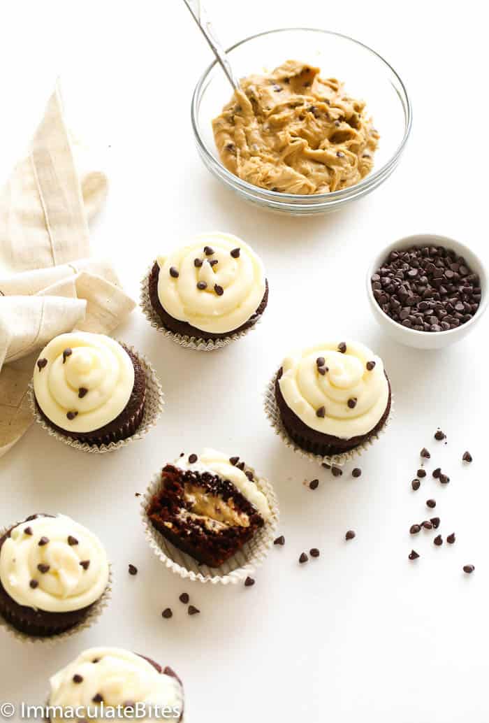 Cookie Dough Stuffed Cupcakes