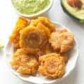 Tostones with avocados.