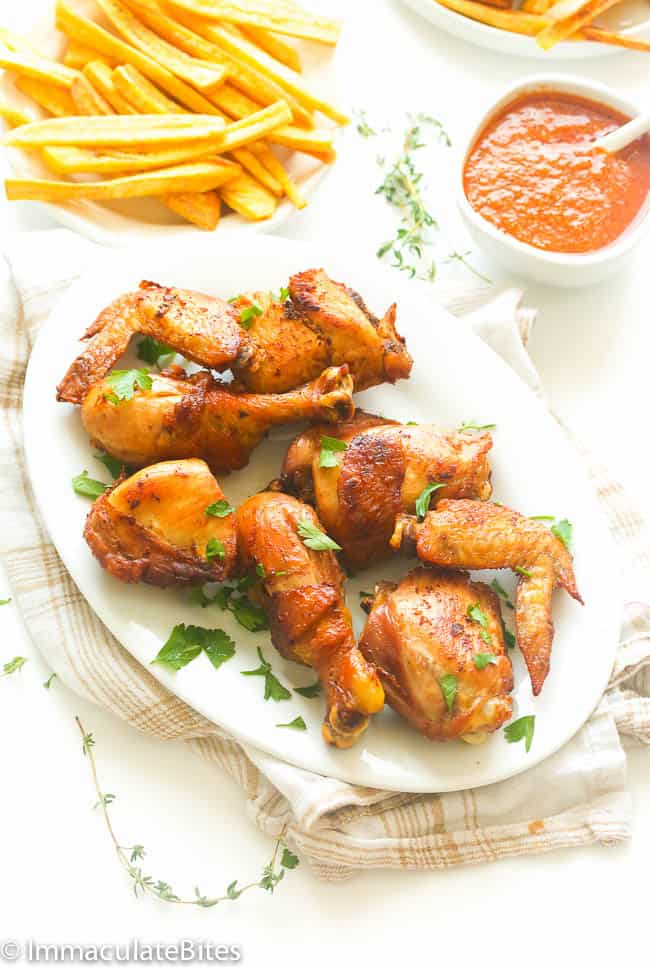 African Fried Chicken and plantain Fries