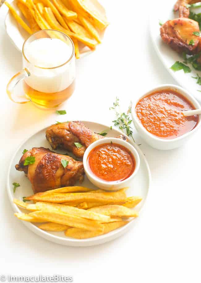 African Fried Chicken and plantain Fries