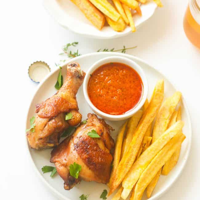 African Fried Chicken &#038; Plantain Fries