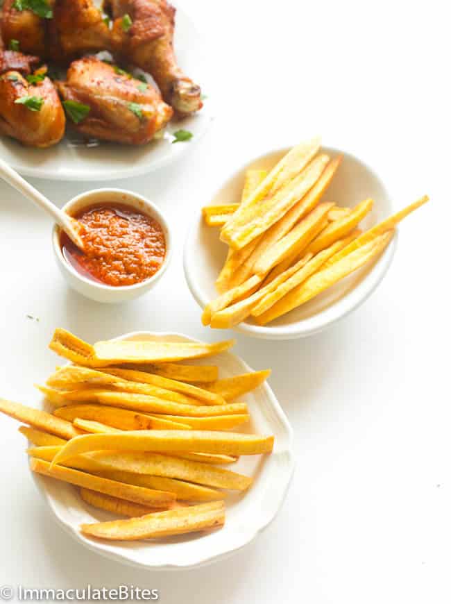 African Fried Chicken and plantain Fries