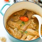 African pepper soup steaming hot and ready to serve