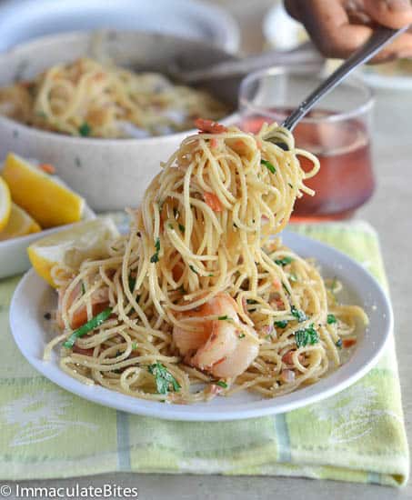 Bacon Shrimp Fettucine Scampi