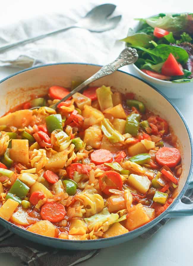 Ethiopian stewed potatoes and cabbage