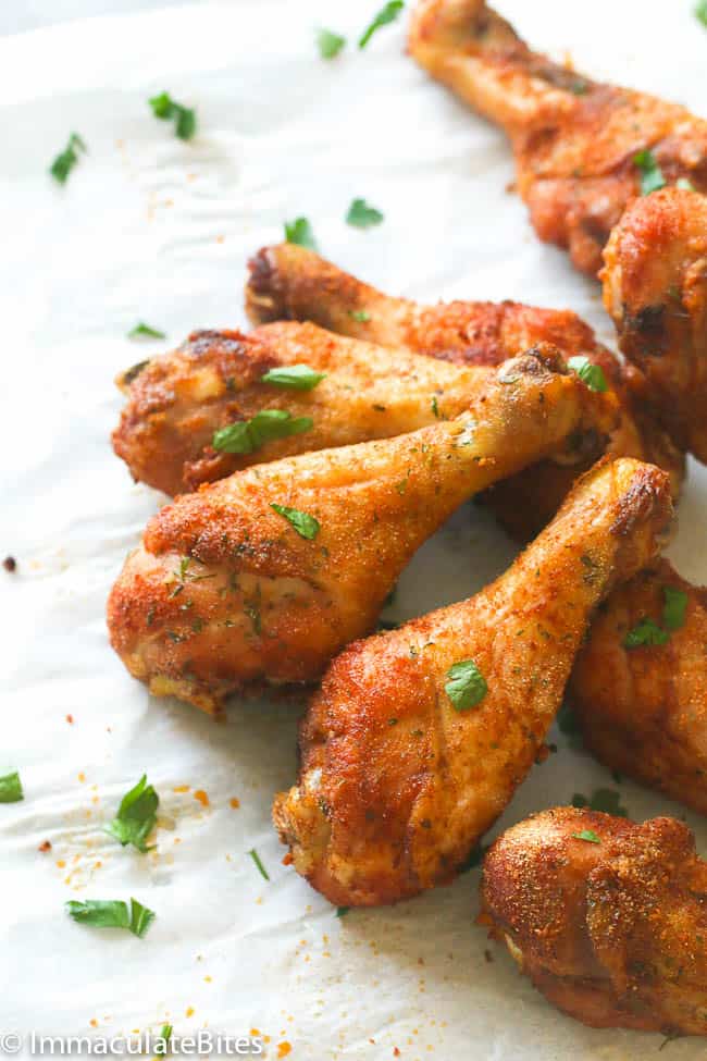 Baked Crispy Chicken Legs - Immaculate Bites