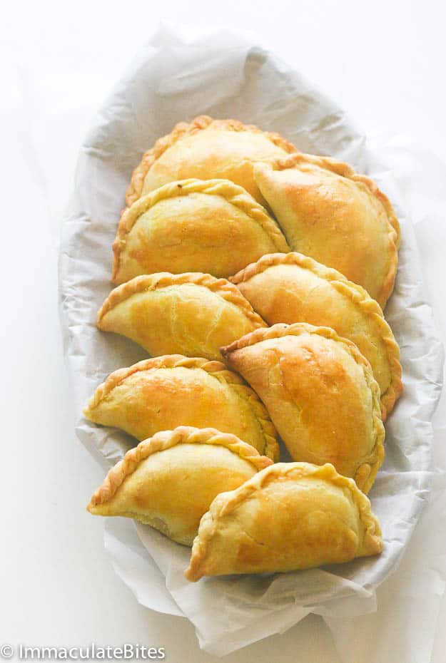 Delicious Jamaican Meat Pies in a basket