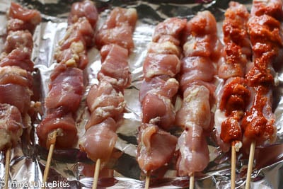 Chicken suya ready for the oven