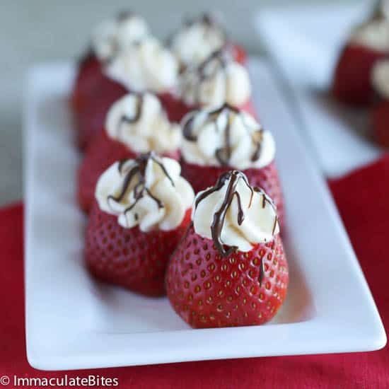 Cheese Stuffed Strawberries (Reduced Calorie)