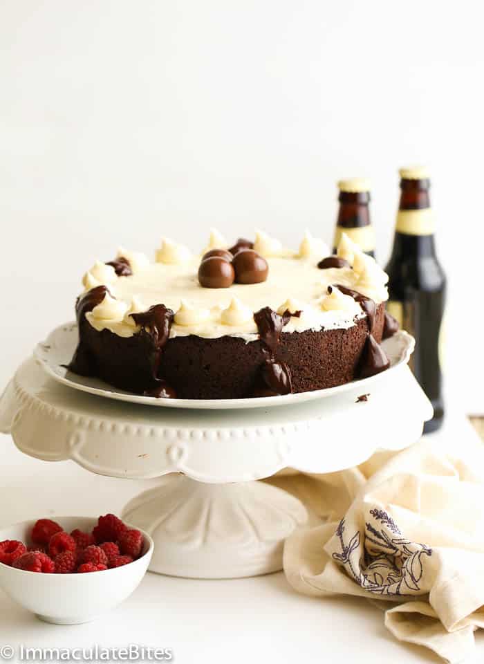 Chocolate Guinness cake with cream cheese frosting