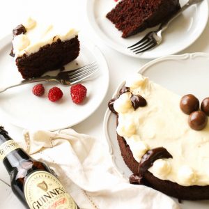 Guinness Chocolate cake with Baileys cream frosting