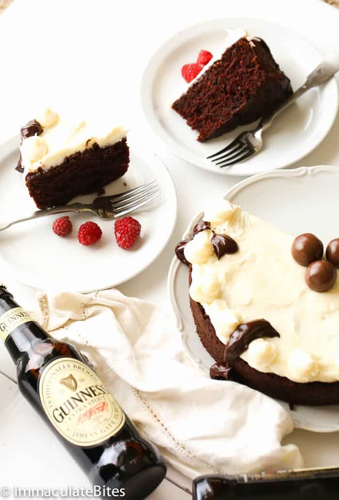 Guinness Chocolate cake with Baileys cream frosting