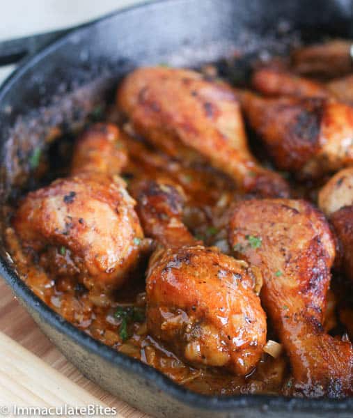 Baked chicken legs in a decadent cream sauce