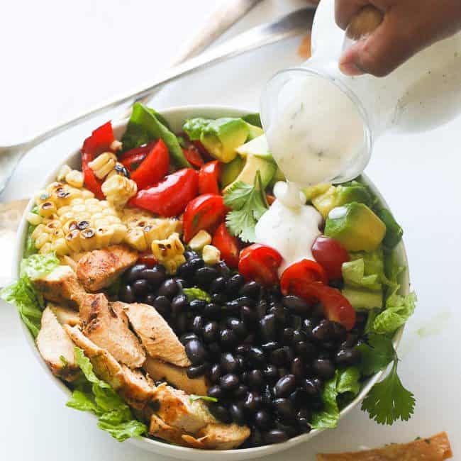 South West Chicken Salad &#038; Ranch Dressing (Low fat)