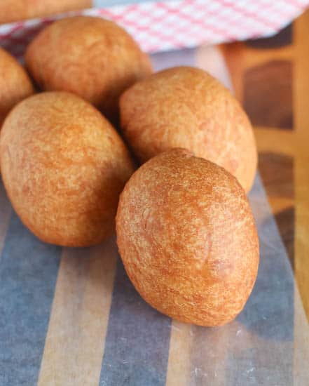 Freshly made African Scotch eggs ready to dip into some spicy pepper sauce