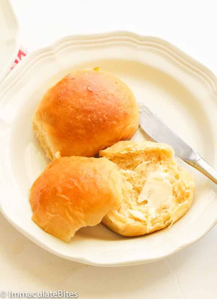 Hawaiian sweet roll with lots of butter