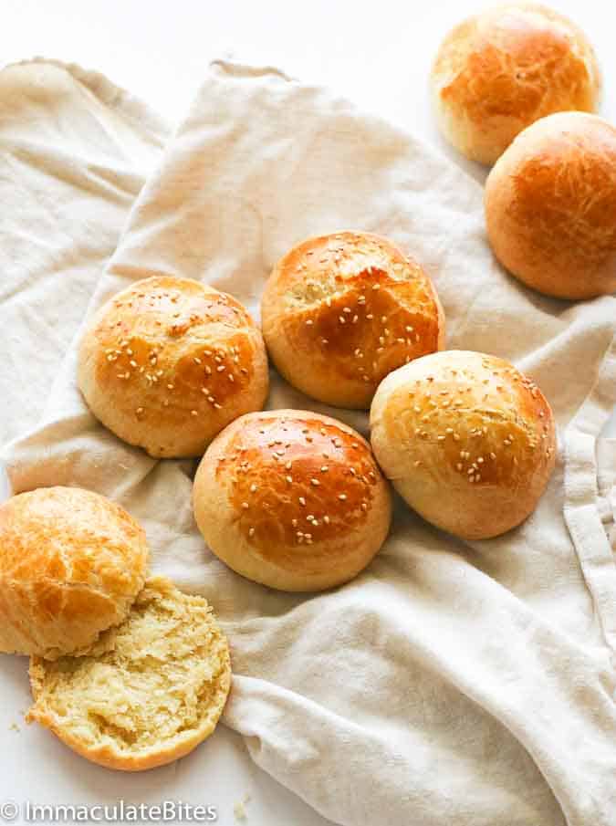 Slicing into buttery Brioche Buns for pure comfort