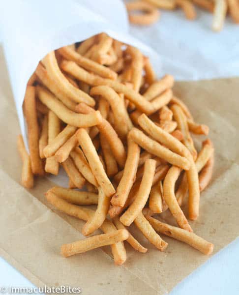 Freshly fried Ghana chin chin for savory comfort food