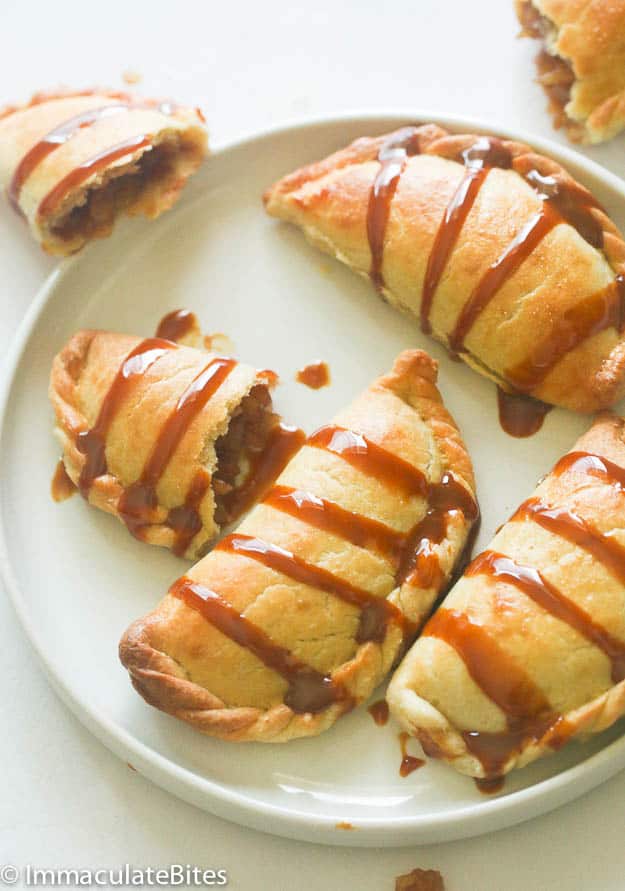 Pineapple Empanadas Drizzled with Sauce