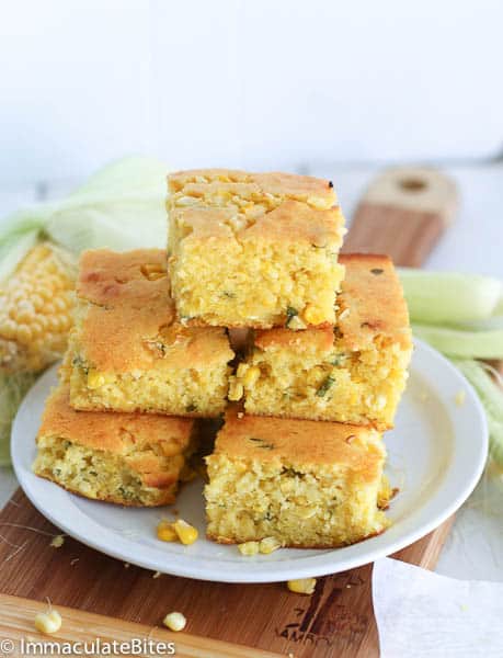 stack of cornbread slices