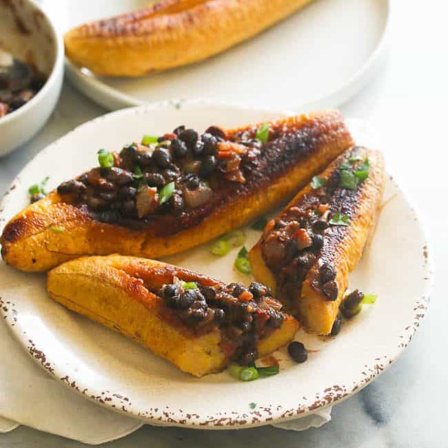 Diving into an insanely good stuffed plantain