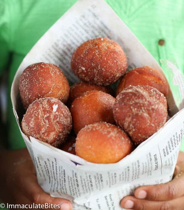 a bouquet of koeksisters coated with cinnamon sugar