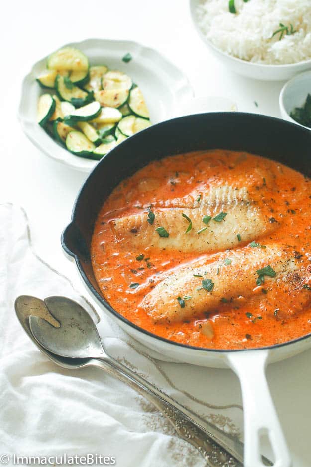 Fish in cream sauce