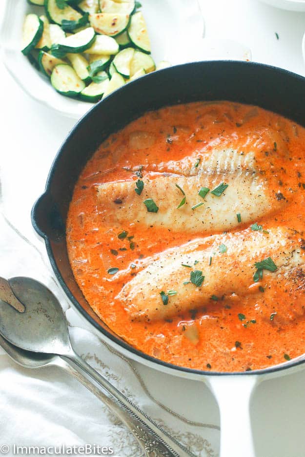 Fish in creamy sauce