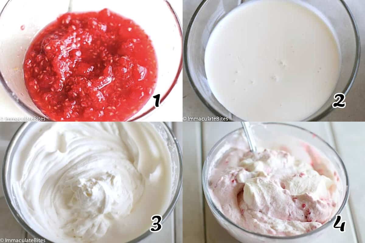 Make fruit puree, whip the cream, and make your dessert