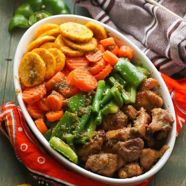 Chicken Plantains and Vegetables