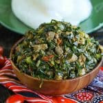 Sukuma wiki ready to enjoy with ugali in the background