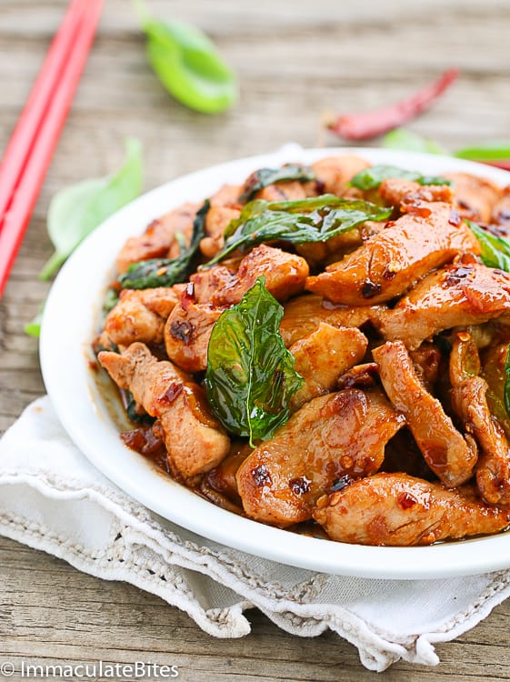 Get ready to dive into a bowl of Thai basil chicken with your chopsticks