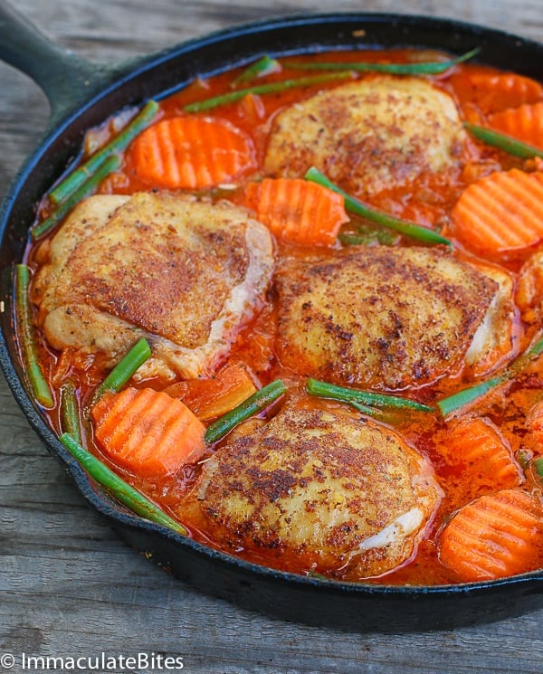 Serving up an African style dinner straight from the oven.