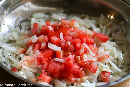 Step 2: Chop Tomatoes and onions